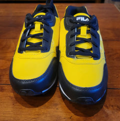 NEW FILA Kids Size 3.5 Unisex Cress Color Block Sneakers Lemon/White/Black