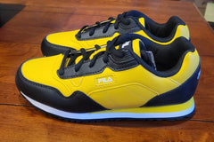 NEW FILA Kids Size 3.5 Unisex Cress Color Block Sneakers Lemon/White/Black