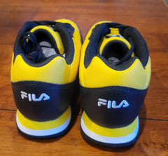 NEW FILA Kids Size 3.5 Unisex Cress Color Block Sneakers Lemon/White/Black